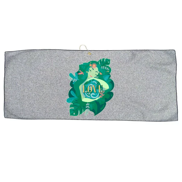 Mother Earth Hugging Earth Love Earth Day Large Microfiber Waffle Golf Towel