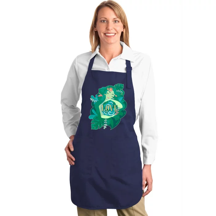 Mother Earth Hugging Earth Love Earth Day Full-Length Apron With Pocket