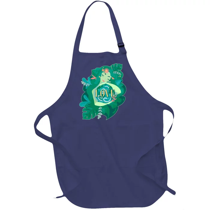 Mother Earth Hugging Earth Love Earth Day Full-Length Apron With Pocket