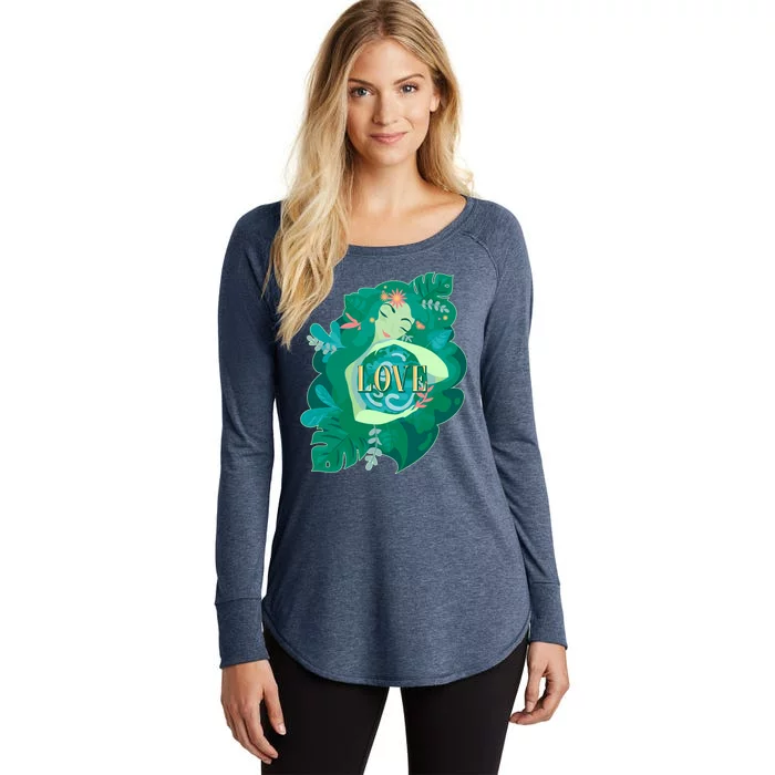 Mother Earth Hugging Earth Love Earth Day Women's Perfect Tri Tunic Long Sleeve Shirt