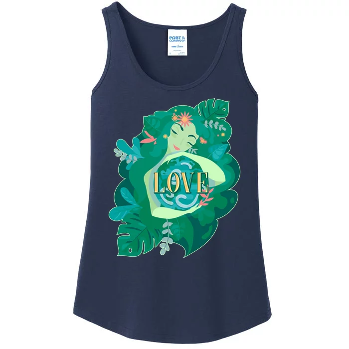 Mother Earth Hugging Earth Love Earth Day Ladies Essential Tank