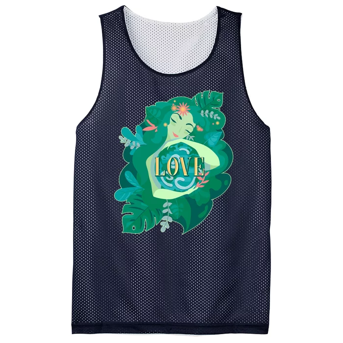 Mother Earth Hugging Earth Love Earth Day Mesh Reversible Basketball Jersey Tank