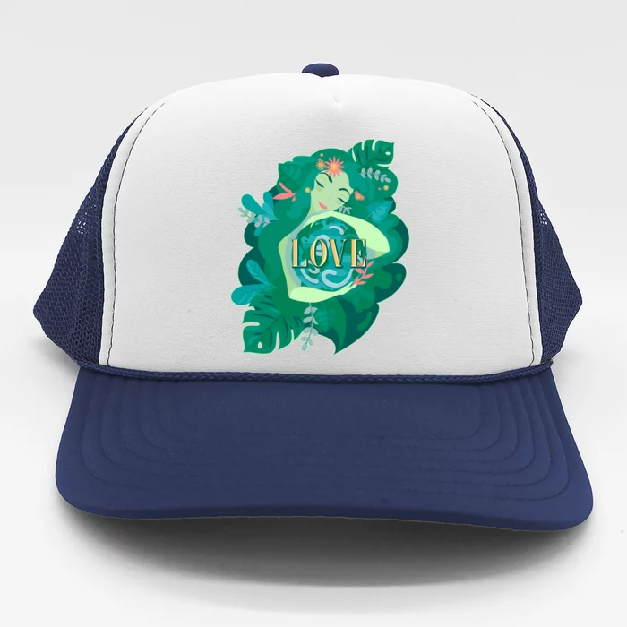 Mother Earth Hugging Earth Love Earth Day Trucker Hat