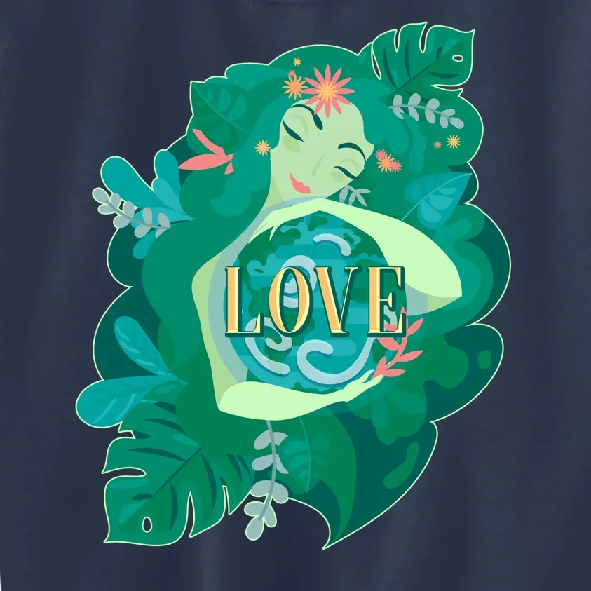 Mother Earth Hugging Earth Love Earth Day Kids Sweatshirt