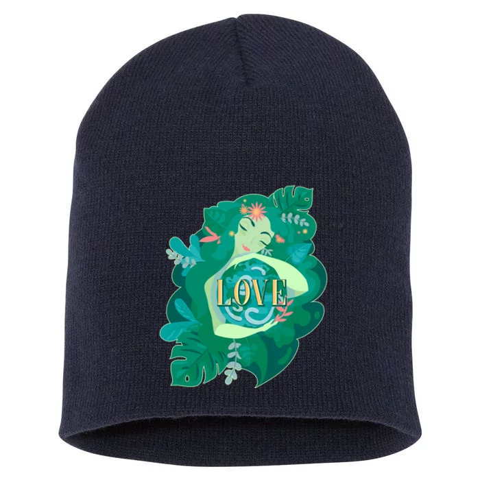 Mother Earth Hugging Earth Love Earth Day Short Acrylic Beanie