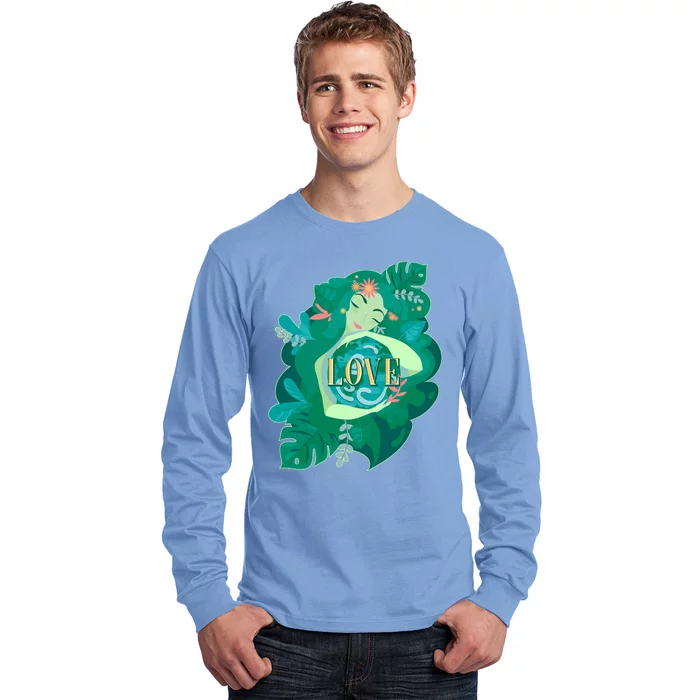 Mother Earth Hugging Earth Love Earth Day Long Sleeve Shirt