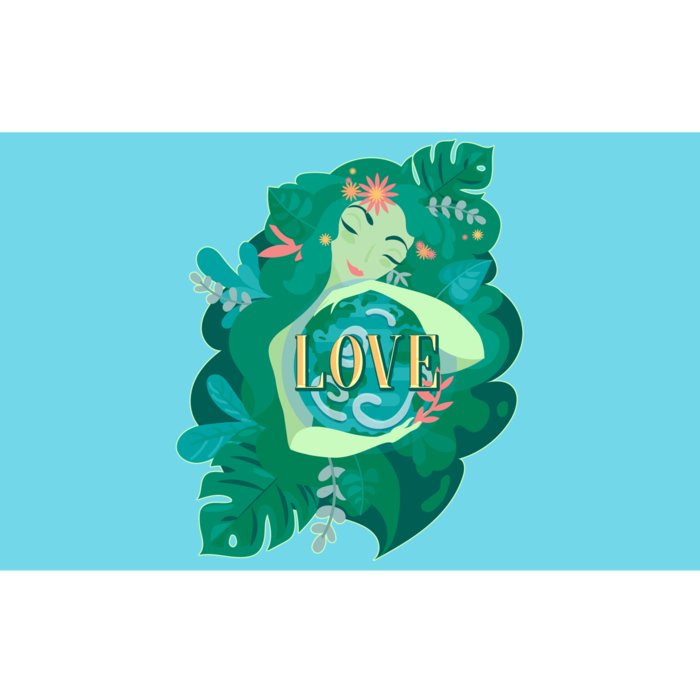 Mother Earth Hugging Earth Love Earth Day Bumper Sticker