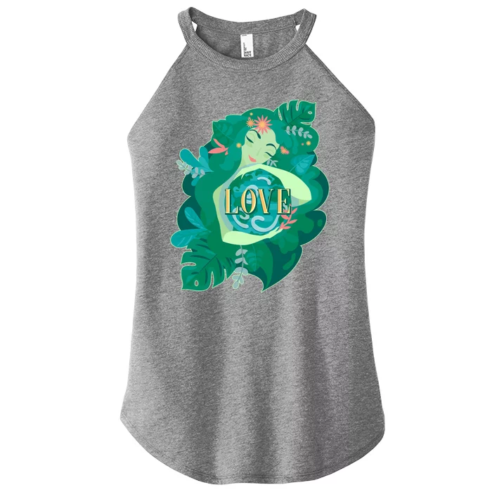 Mother Earth Hugging Earth Love Earth Day Women’s Perfect Tri Rocker Tank