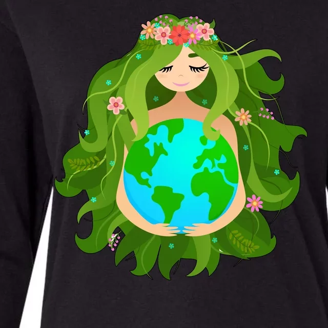 Mother Gaia Earth World Cute Womens Cotton Relaxed Long Sleeve T-Shirt