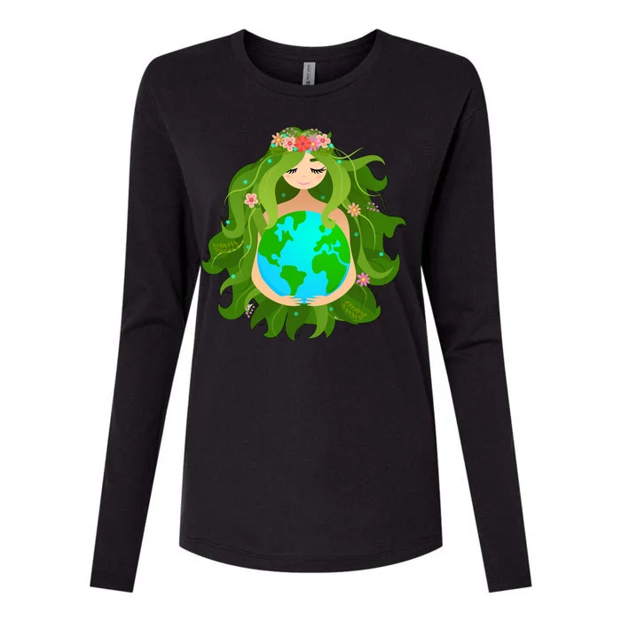 Mother Gaia Earth World Cute Womens Cotton Relaxed Long Sleeve T-Shirt