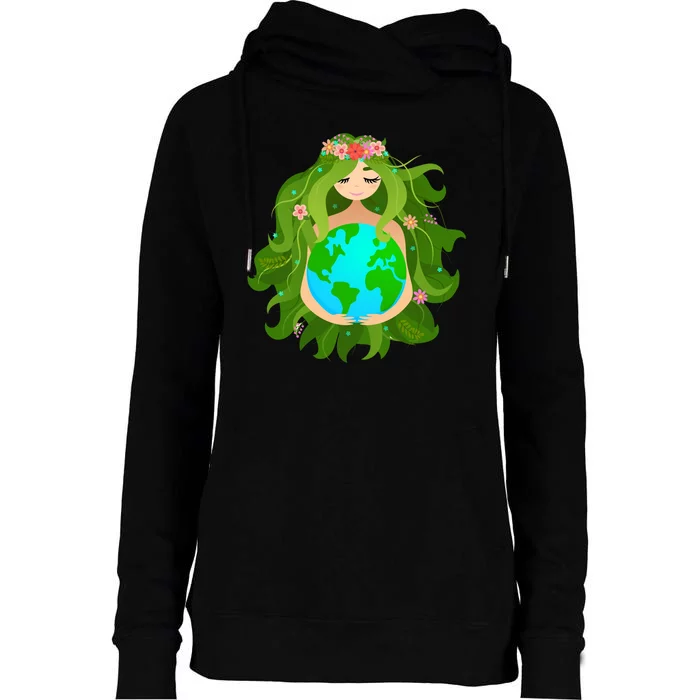 Mother Gaia Earth World Cute Womens Funnel Neck Pullover Hood