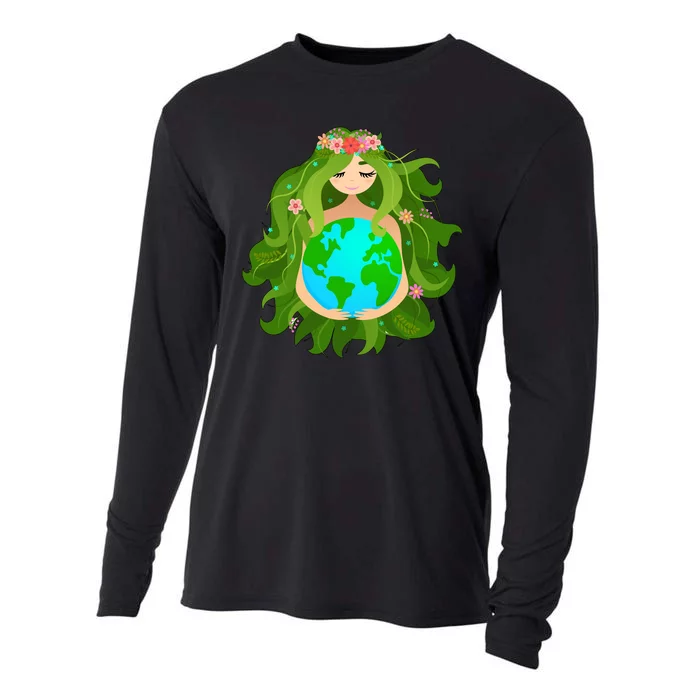 Mother Gaia Earth World Cute Cooling Performance Long Sleeve Crew