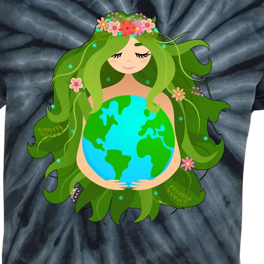 Mother Gaia Earth World Cute Kids Tie-Dye T-Shirt