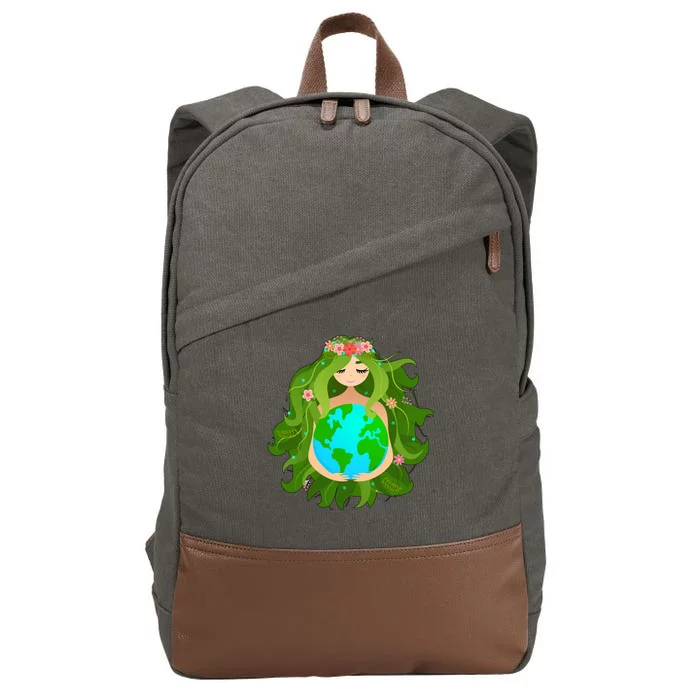 Mother Gaia Earth World Cute Cotton Canvas Backpack