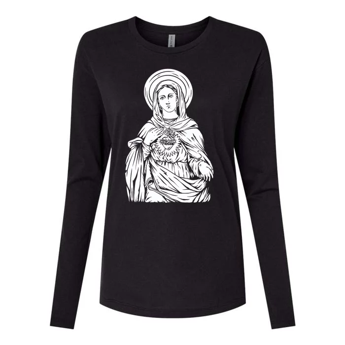 Mother Mary Womens Cotton Relaxed Long Sleeve T-Shirt