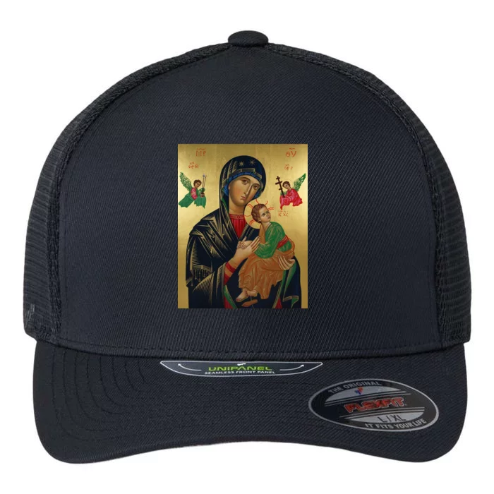 Mother Mary And Jesus Flexfit Unipanel Trucker Cap