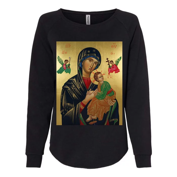 Mother Mary And Jesus Womens California Wash Sweatshirt