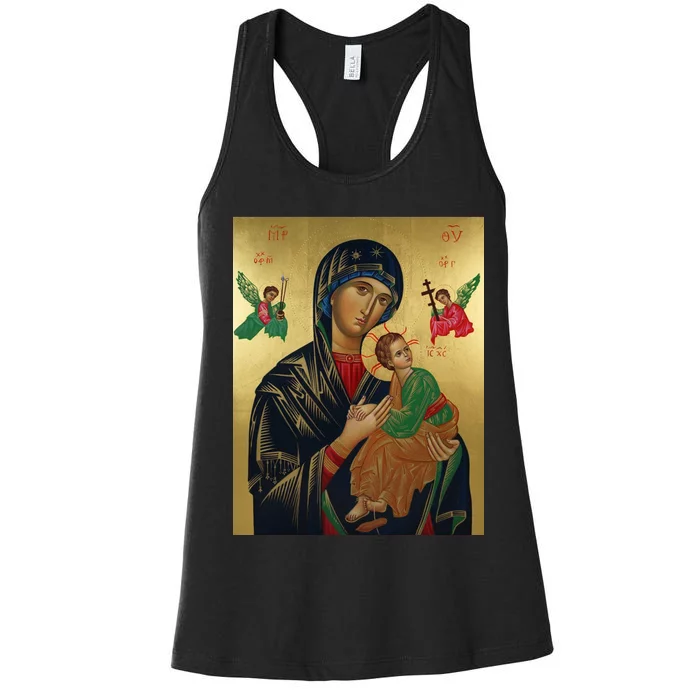 Mother Mary And Jesus Women's Racerback Tank