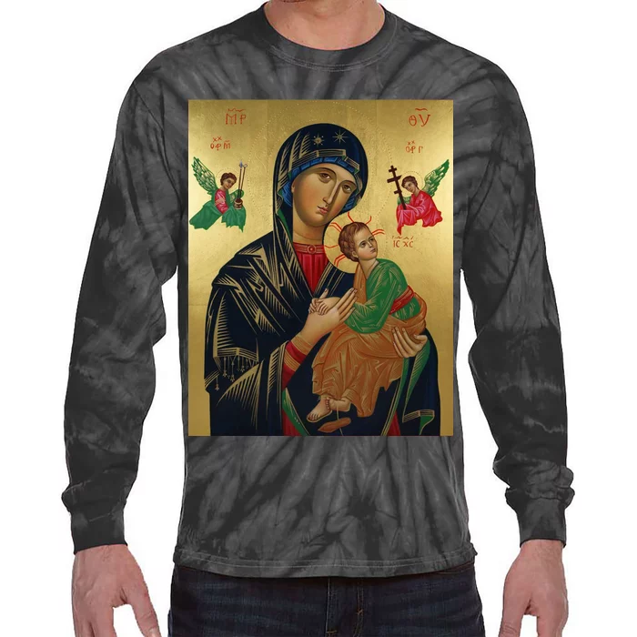 Mother Mary And Jesus Tie-Dye Long Sleeve Shirt