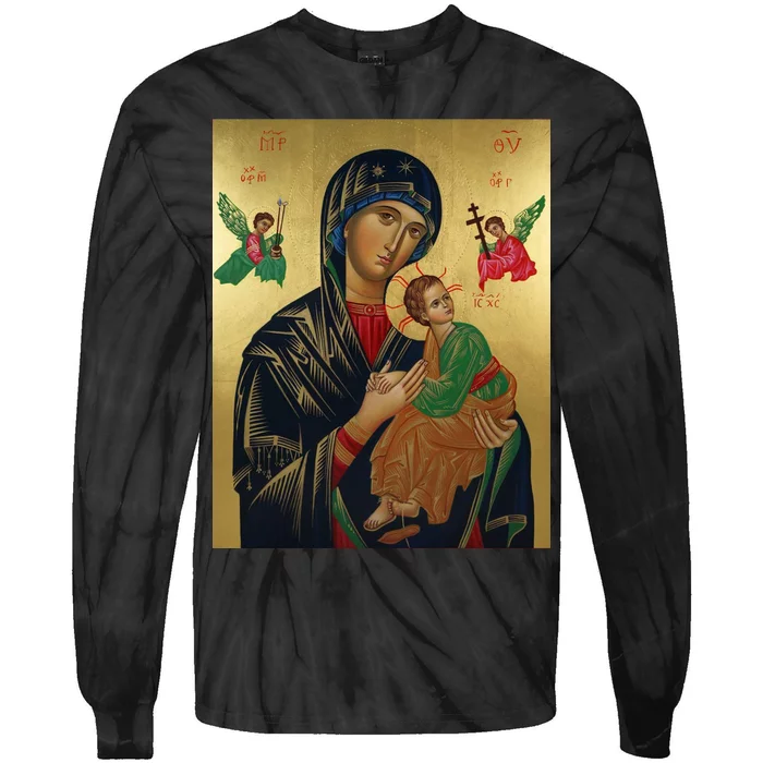 Mother Mary And Jesus Tie-Dye Long Sleeve Shirt