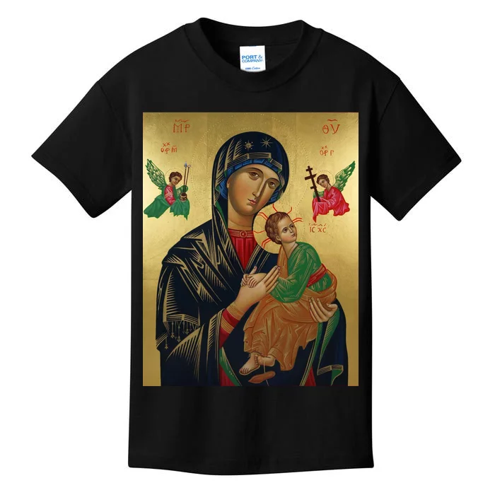 Mother Mary And Jesus Kids T-Shirt