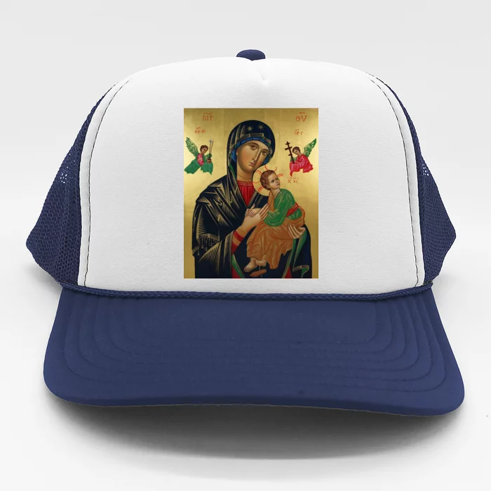 Mother Mary And Jesus Trucker Hat