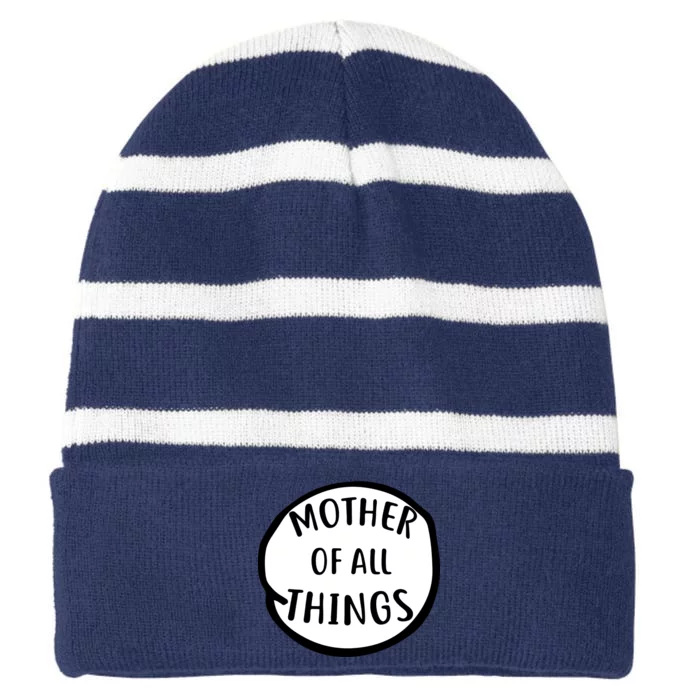 Mother Of All Things Striped Beanie with Solid Band