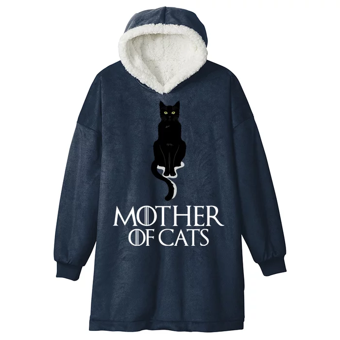 Mother of Cats Funny Cat Lover Hooded Wearable Blanket