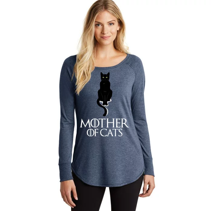 Mother of Cats Funny Cat Lover Women's Perfect Tri Tunic Long Sleeve Shirt