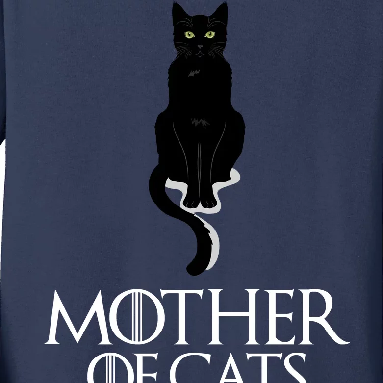 Mother of Cats Funny Cat Lover Kids Long Sleeve Shirt