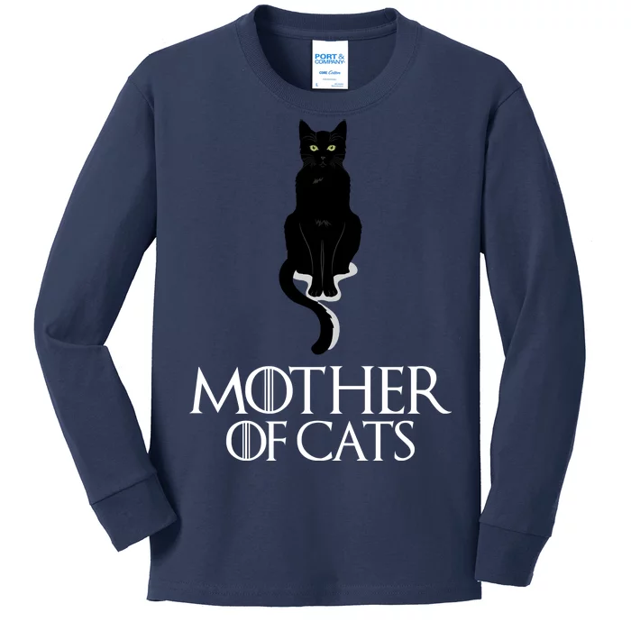 Mother of Cats Funny Cat Lover Kids Long Sleeve Shirt