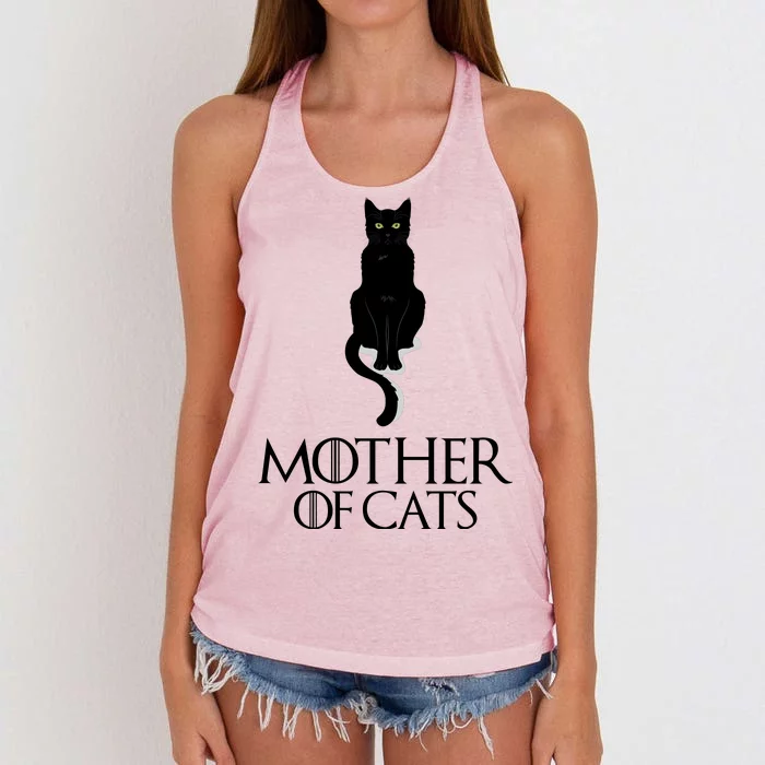 Mother of Cats Funny Cat Lover Women's Knotted Racerback Tank