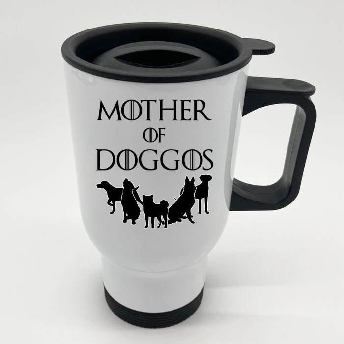 Mother Of Doggos Dog Mom Front & Back Stainless Steel Travel Mug