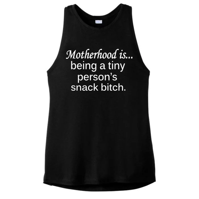 Motherhood Is Being A Tiny Person's Snack Ladies Tri-Blend Wicking Tank