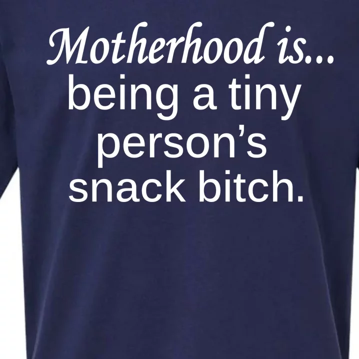 Motherhood Is Being A Tiny Person's Snack Sueded Cloud Jersey T-Shirt