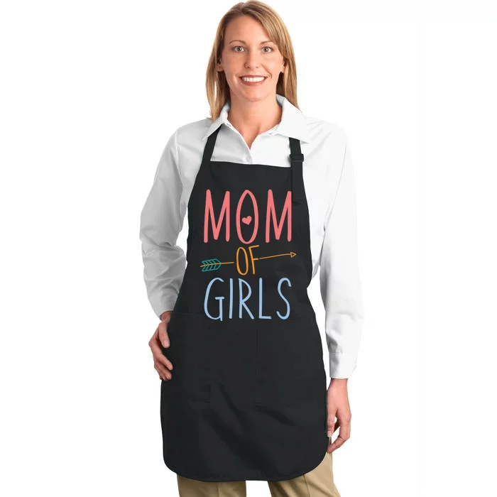 Mother's Day Mom of Girls Full-Length Apron With Pocket