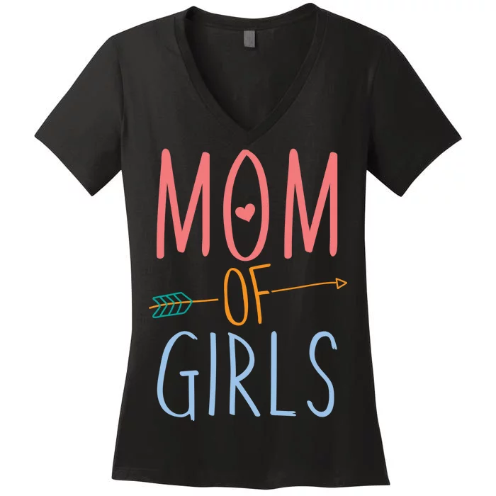 Mother's Day Mom of Girls Women's V-Neck T-Shirt