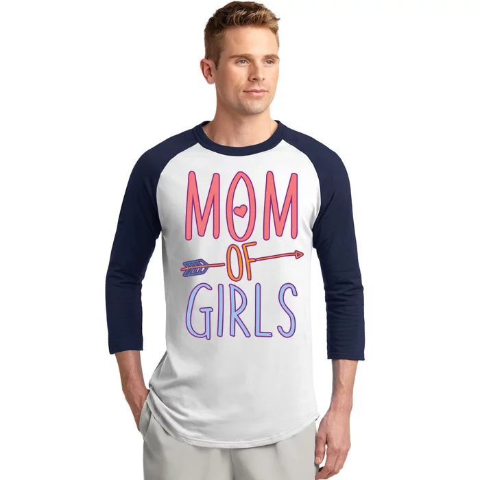 Mother's Day Mom of Girls Baseball Sleeve Shirt