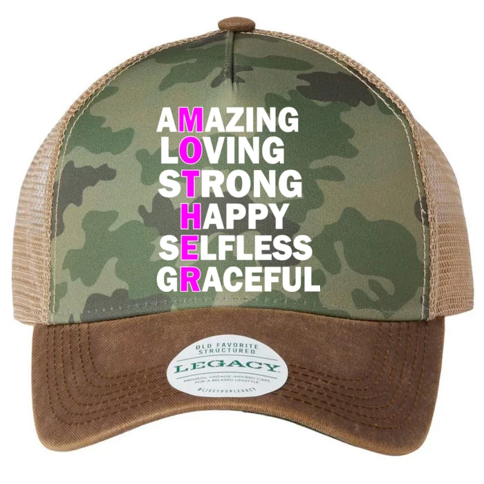 Mother's Day Quote Amazing Loving Strong Happy Legacy Tie Dye Trucker Hat