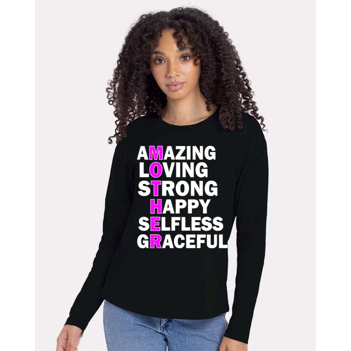 Mother's Day Quote Amazing Loving Strong Happy Womens Cotton Relaxed Long Sleeve T-Shirt