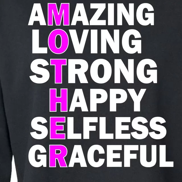 Mother's Day Quote Amazing Loving Strong Happy Cropped Pullover Crew