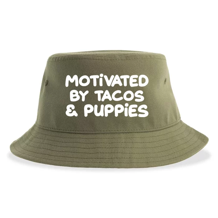 Motivated By Tacos & Puppies Sustainable Bucket Hat