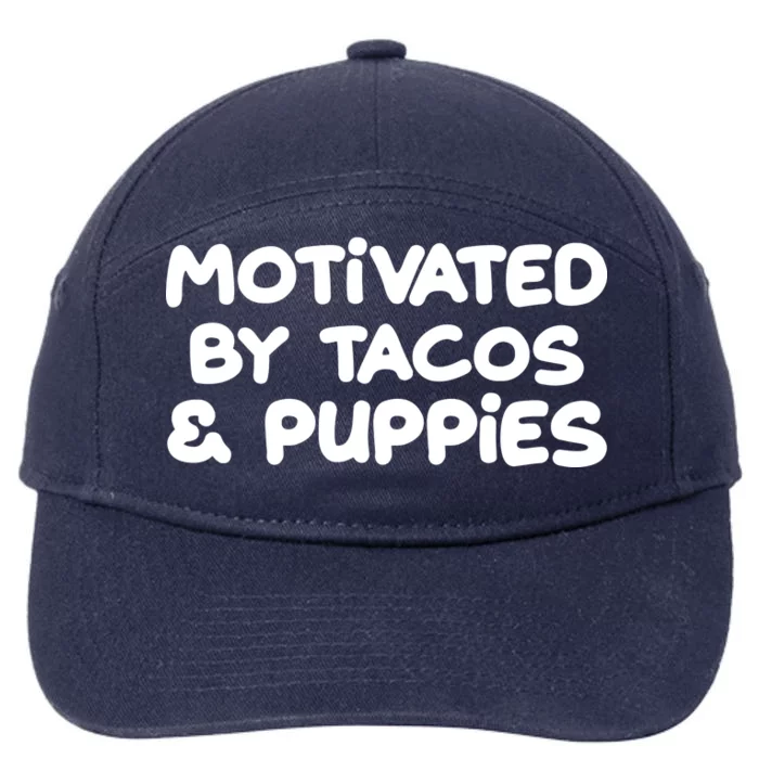 Motivated By Tacos & Puppies 7-Panel Snapback Hat