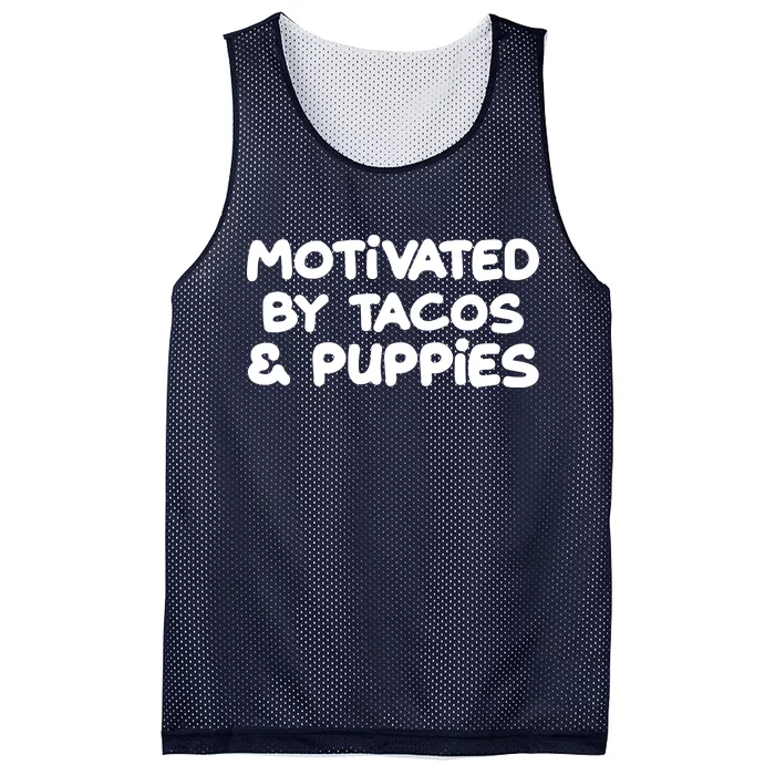 Motivated By Tacos & Puppies Mesh Reversible Basketball Jersey Tank