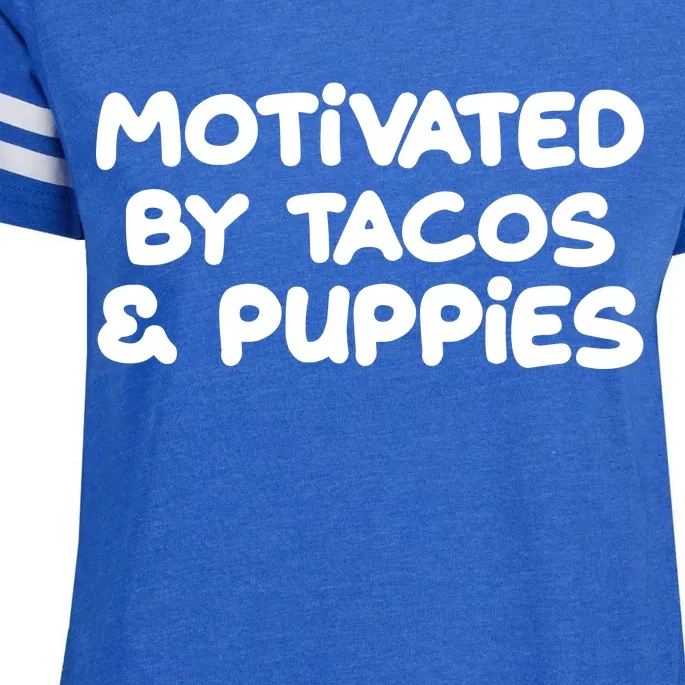 Motivated By Tacos & Puppies Enza Ladies Jersey Football T-Shirt