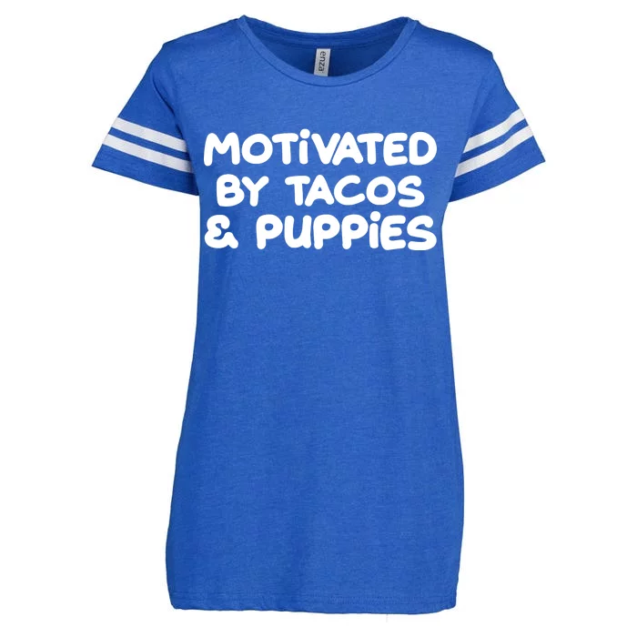 Motivated By Tacos & Puppies Enza Ladies Jersey Football T-Shirt