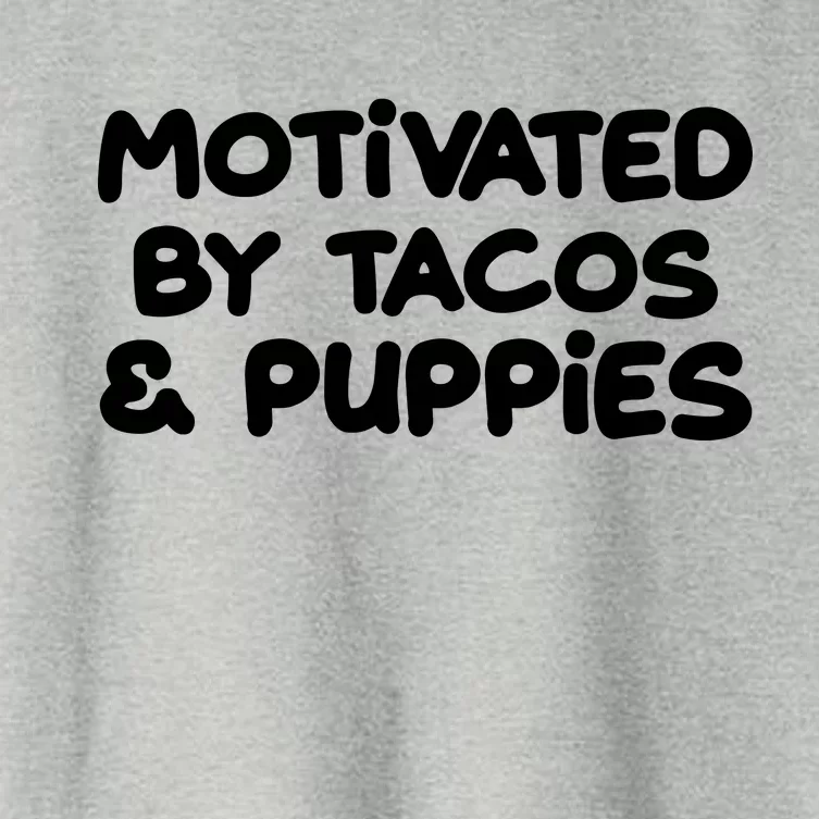 Motivated By Tacos & Puppies Women's Crop Top Tee