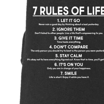 Motivational 7 Rules Of Life Doggie 3-End Fleece Hoodie