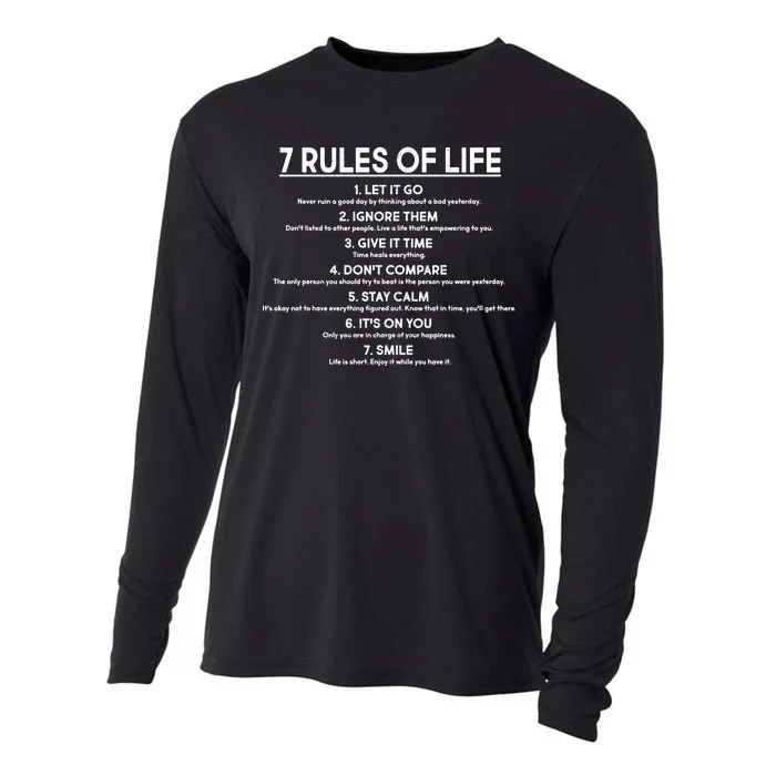 Motivational 7 Rules Of Life Cooling Performance Long Sleeve Crew