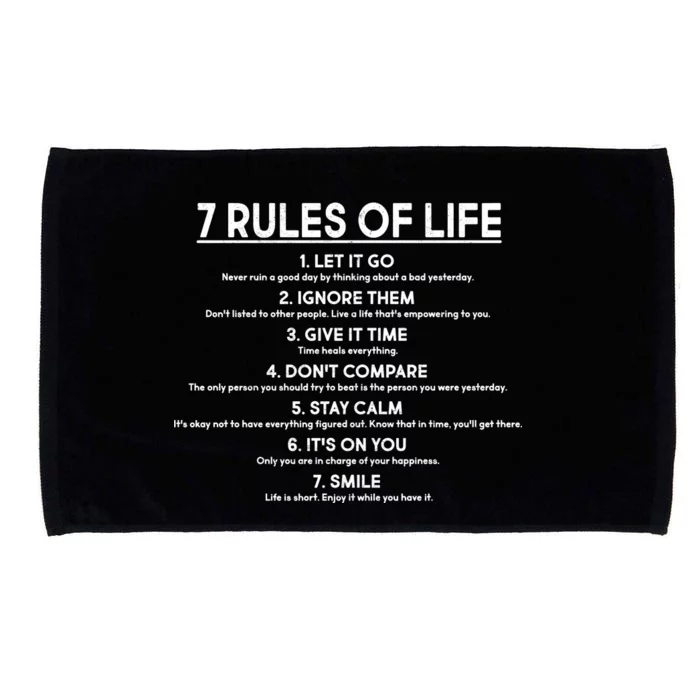 Motivational 7 Rules Of Life Microfiber Hand Towel